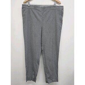 J Jill Essential Slim Ankle Pants Womens Sz 18 Comfort Waist Stretch Geometric